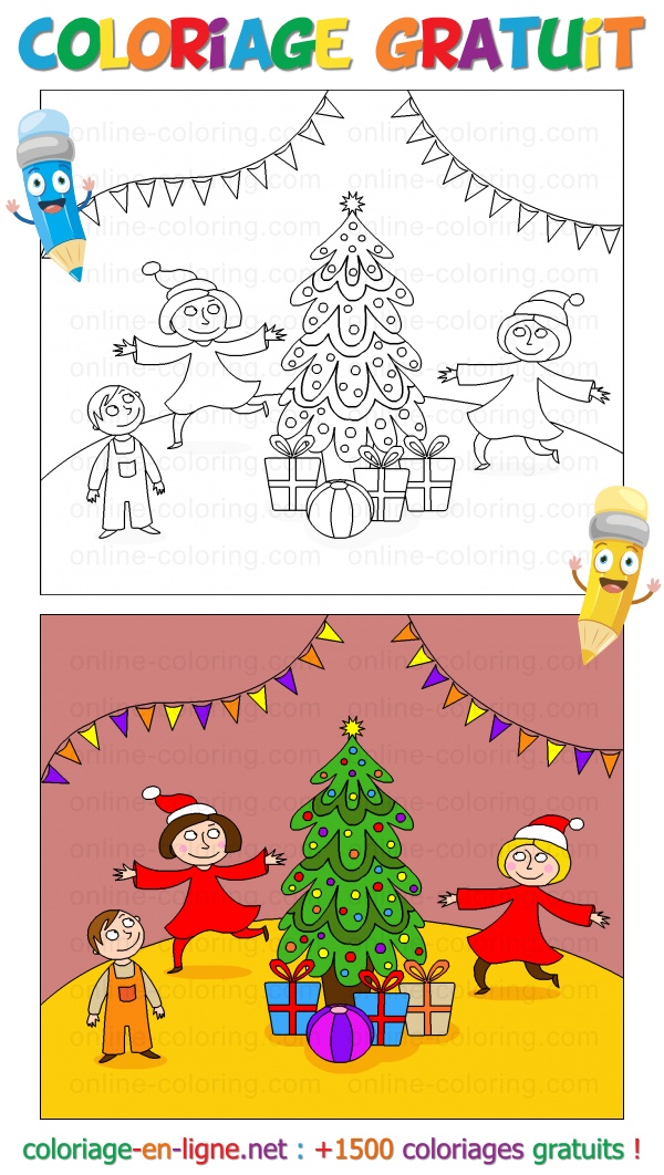 Des chants de Noël à colorier